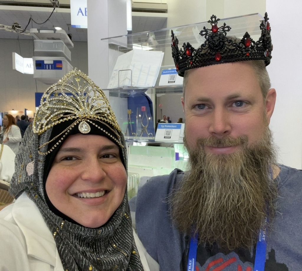 Elammari takes selfies with fellow “Crownies” at the HSPA’s 2024 Annual Meeting. 